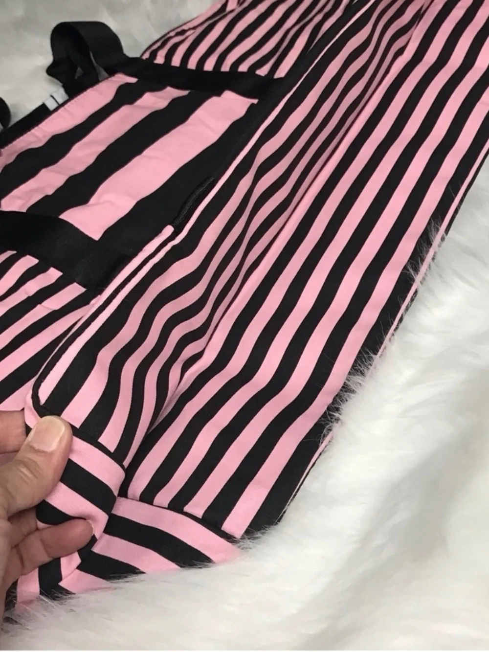 Victoria's Secret Pink and Black Striped Tote